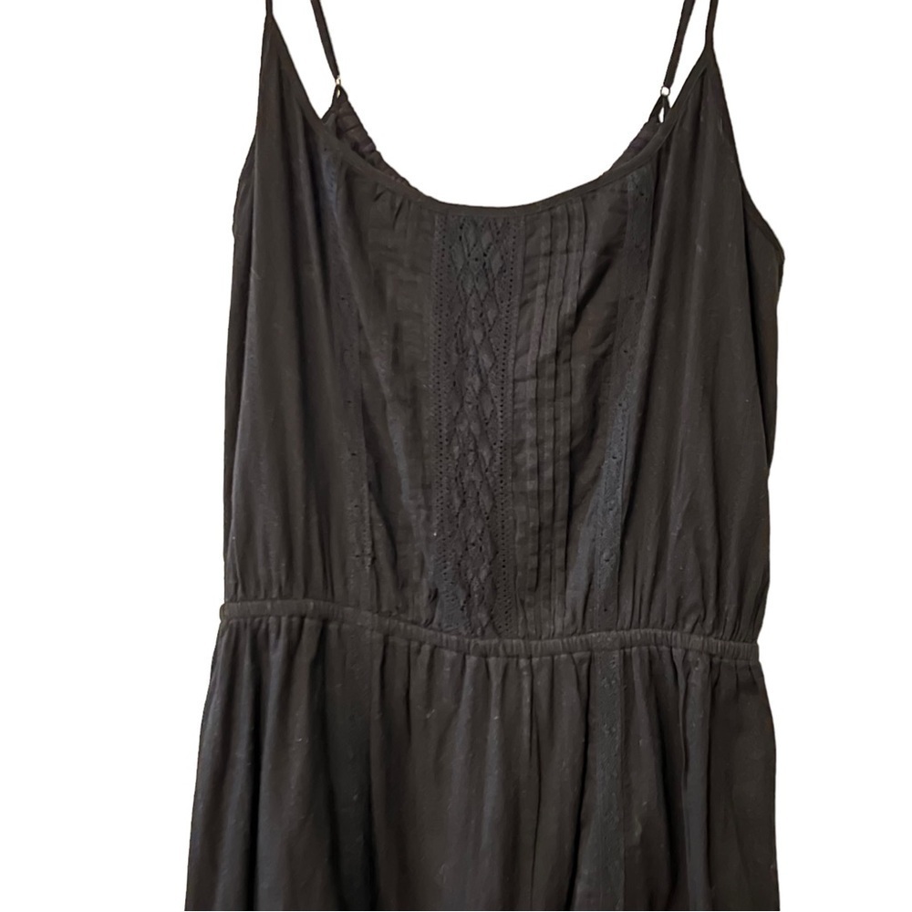 NEW Revolve Ella Moss  ‘Blanca’ Midi Dress in BLACK Large Ruffled Lace
